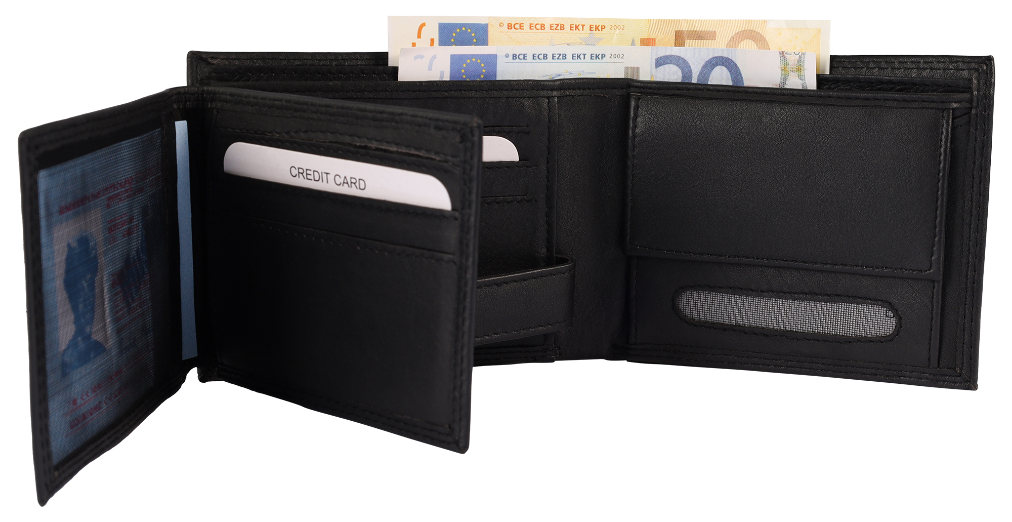 Leonardo Verrelli Echtleder (Nappa) Geldbörse, RFID, Querformat