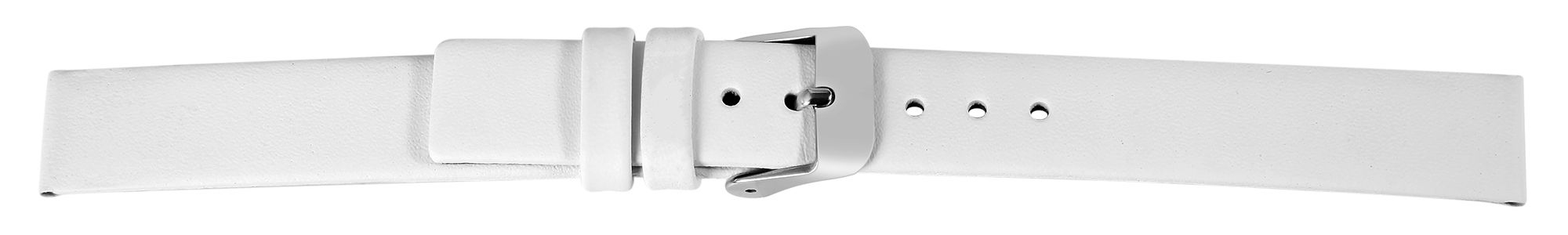Echtleder-Uhrenarmband, nahtlos, weiß, 14 mm