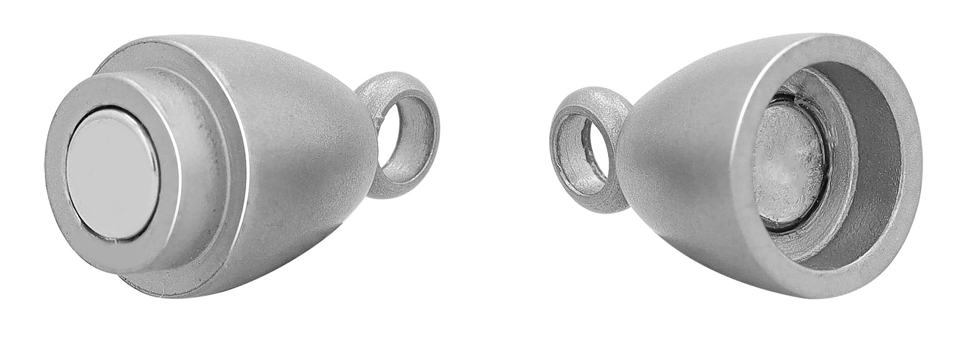 Magnetschließe oval, Edelstahl matt, 8 mm