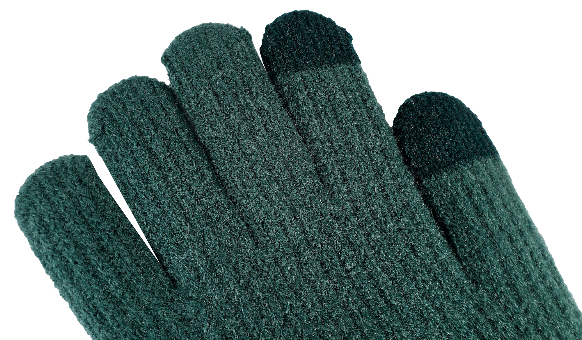 Damen-Handschuhe, Gr S, dunkelgrün, Touch-Finger, 100% Polyester, VE-4