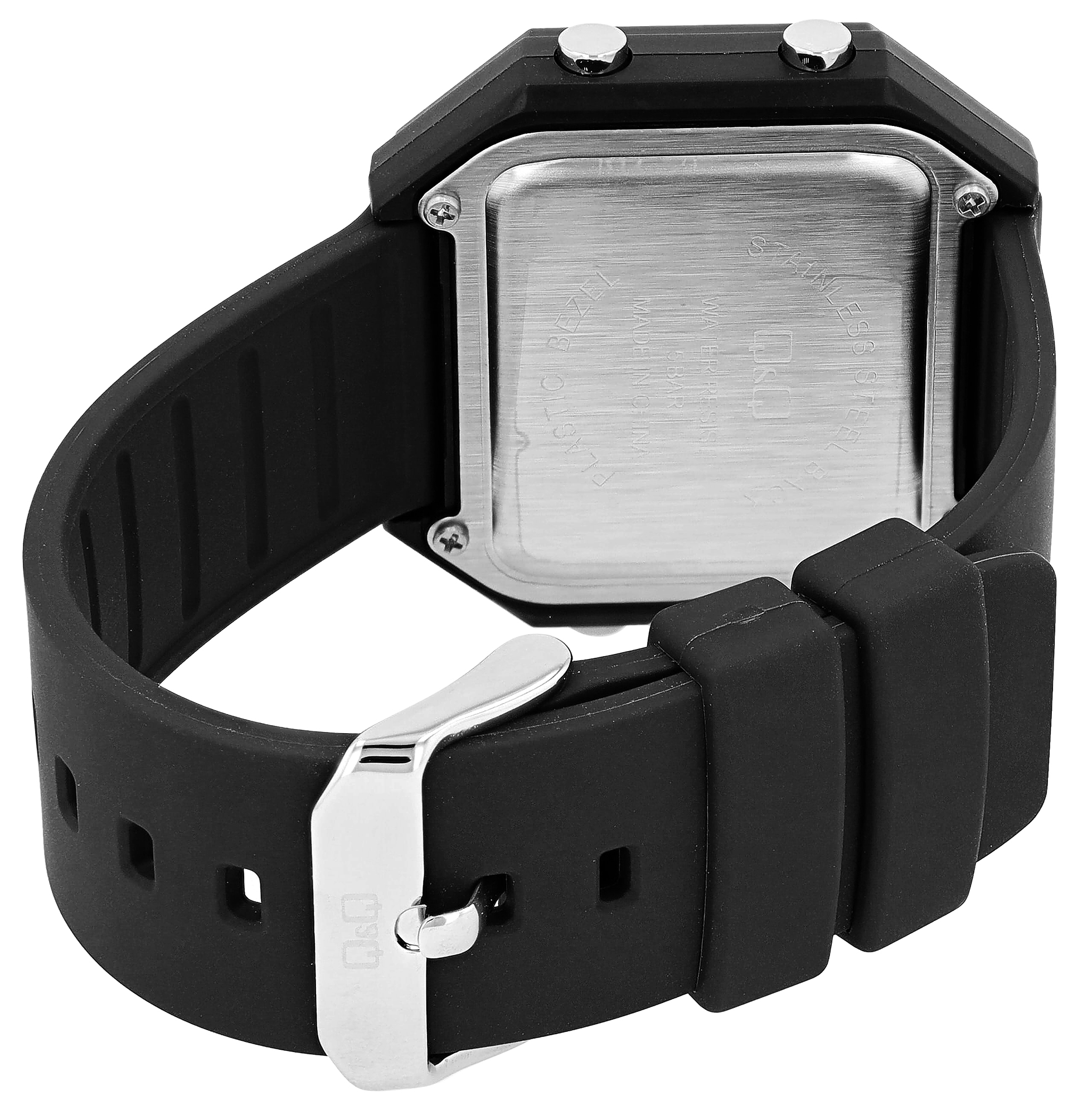 Q&Q Digitaluhr mit Kunststoffarmband, schwarz