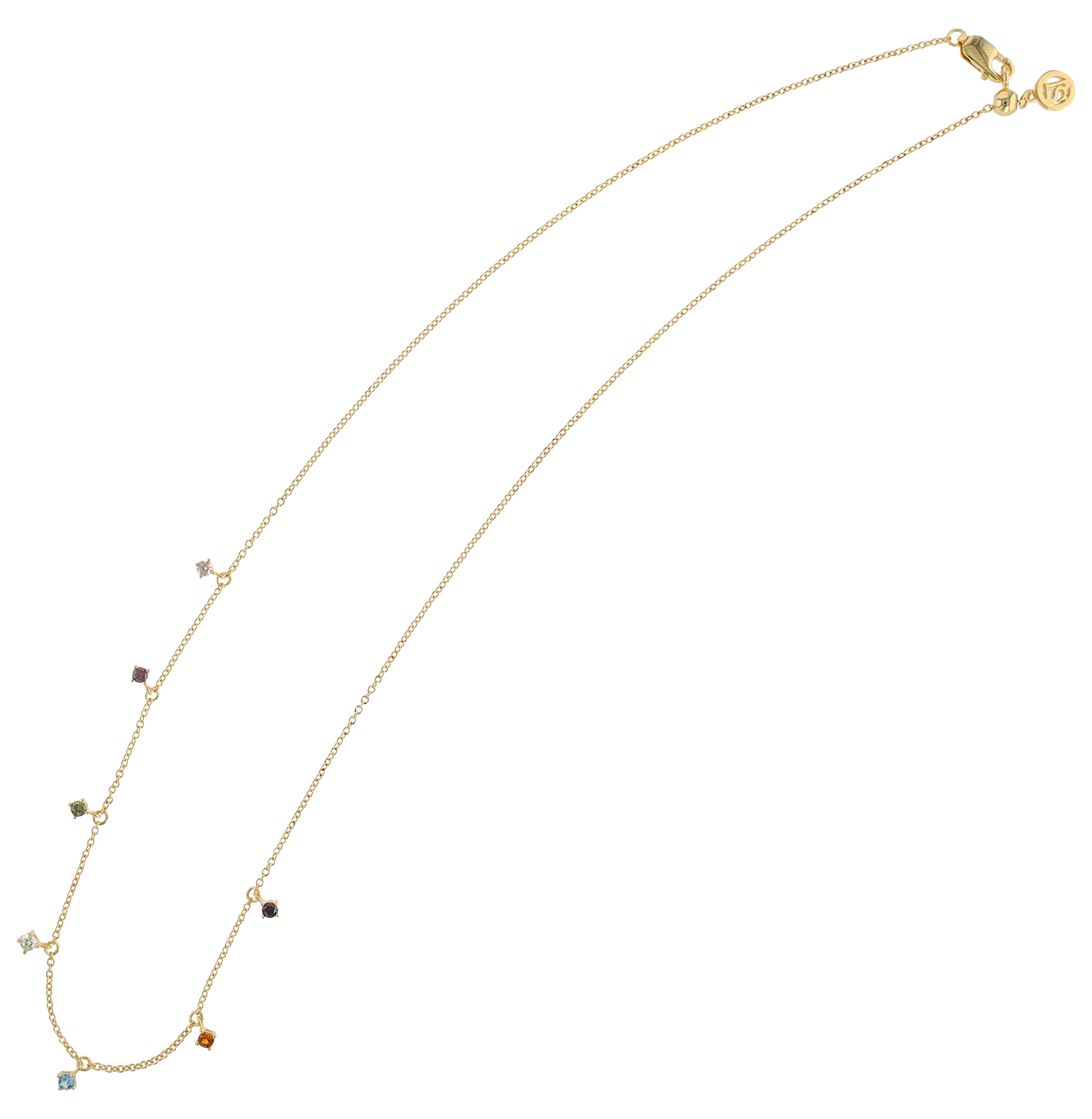Sif Jakobs Jewellery 925/- Echt Silber Kette "Ellera Piccolo", Zirkonia (bunt), vgold., 45 cm (var.)
