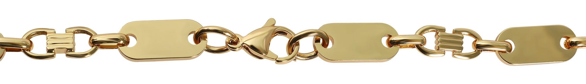 "Benja", Edelstahl Plattenkette, goldfarbig, 60 cm/ 8 mm