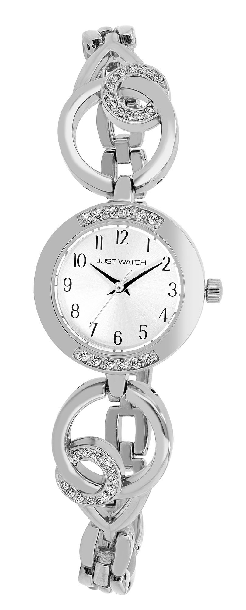 Just Watch Damenuhr "Liana" mit Gliederarmband, Ø 24 mm, silberfarben/ weiß