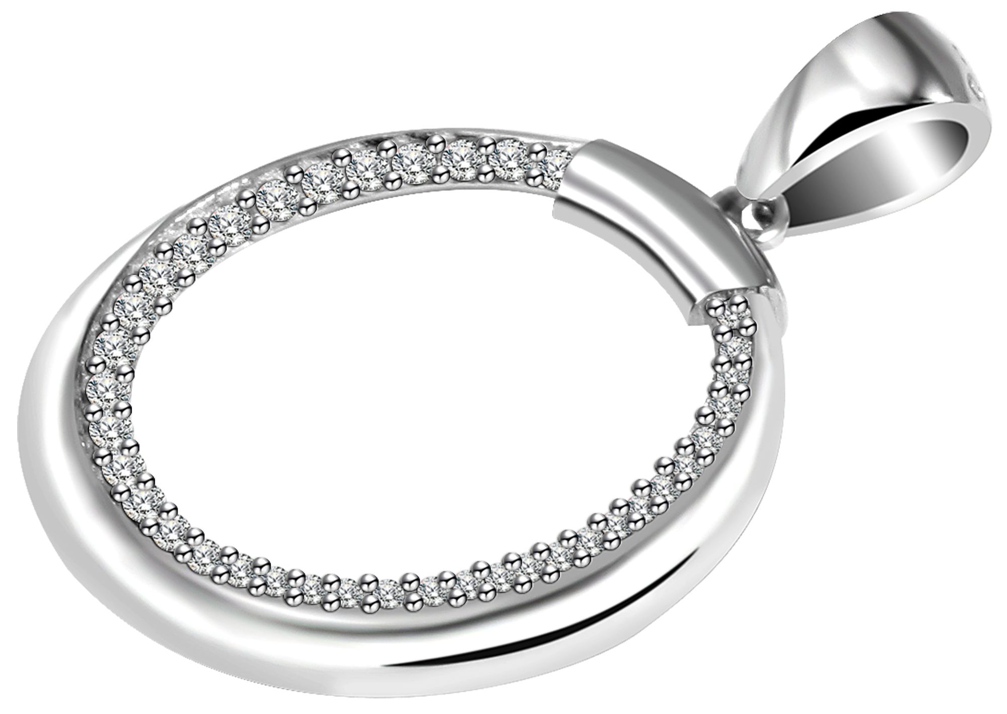 "Amaya" 925/- Echt Silber Anhänger ohne Kette, Zirkoniabesatz, silberfarben rhodiniert