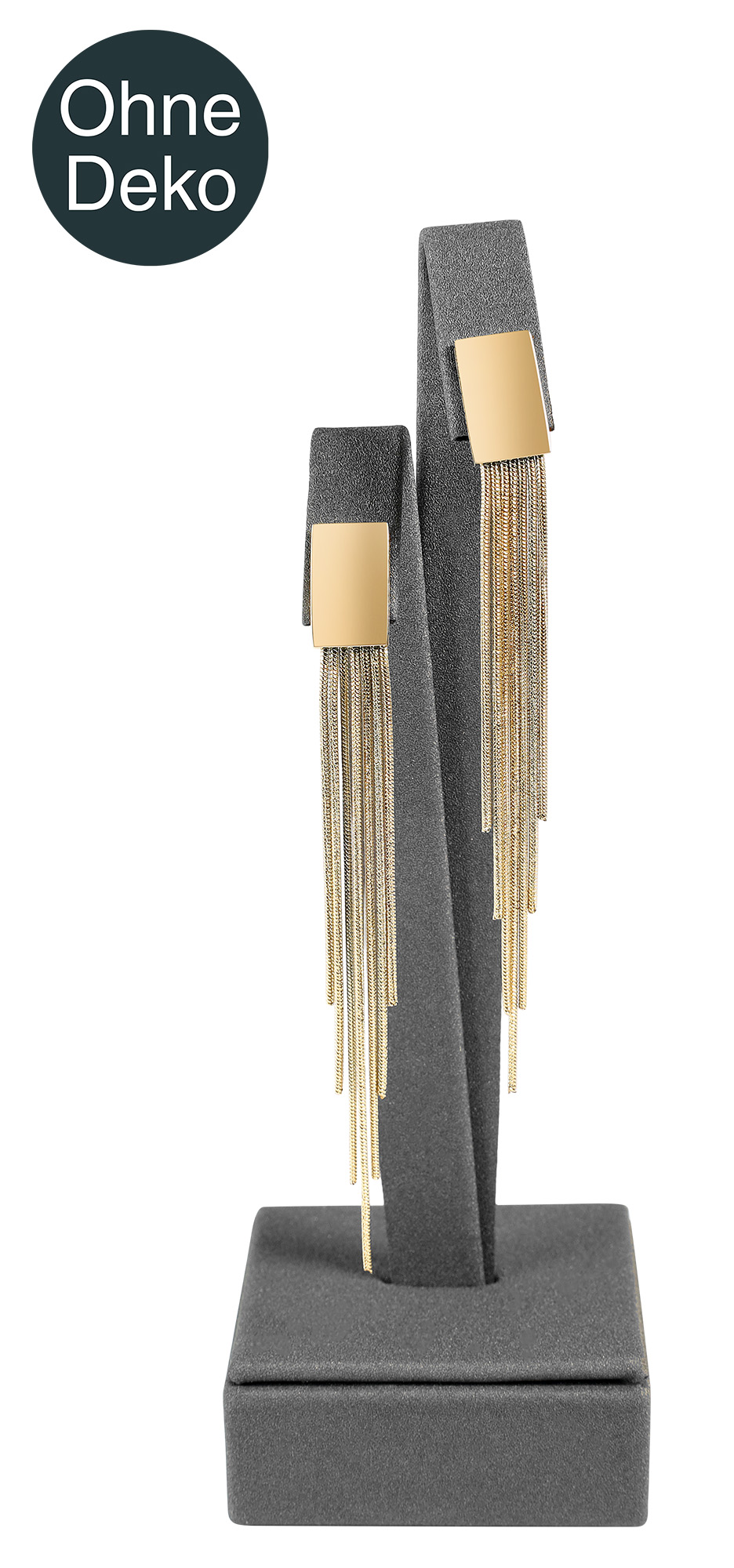Aufsteller für Ohrringe (Dekoserie Soft), PU-bezogen, grau
