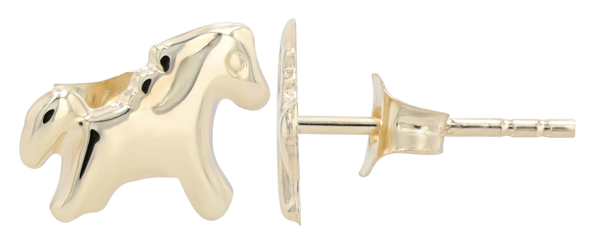 "Hufglanz - Lotta" 333/- Echt Gold Kinder Ohrstecker - Pferd, Gelbgold, 8 Karat