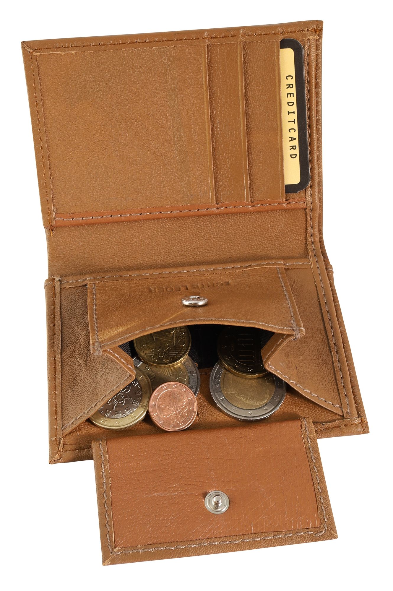 Excellanc Mini-Geldbörse aus Echtleder, Hochformat