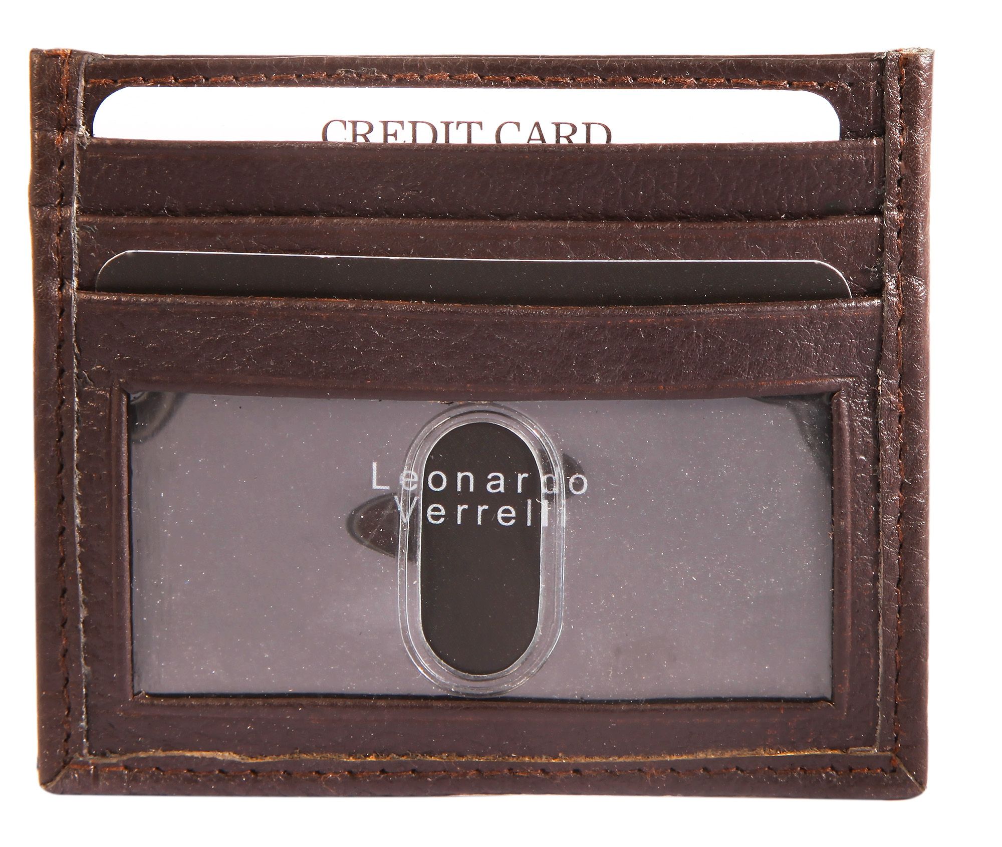 Leonardo Verrelli Geschenkset mit kleiner Handtasche und Kartenmäppchen, dunkelbraun
