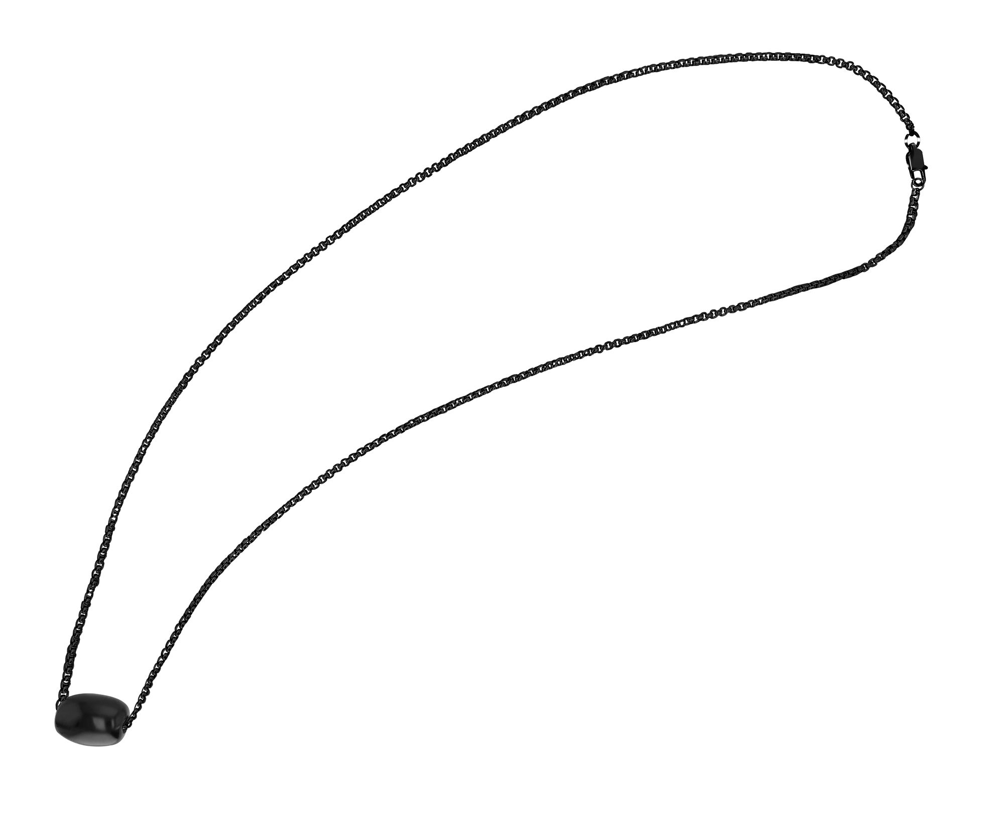 Akzent Halskette mit Onyx Anhänger, schwarz, 61 cm
