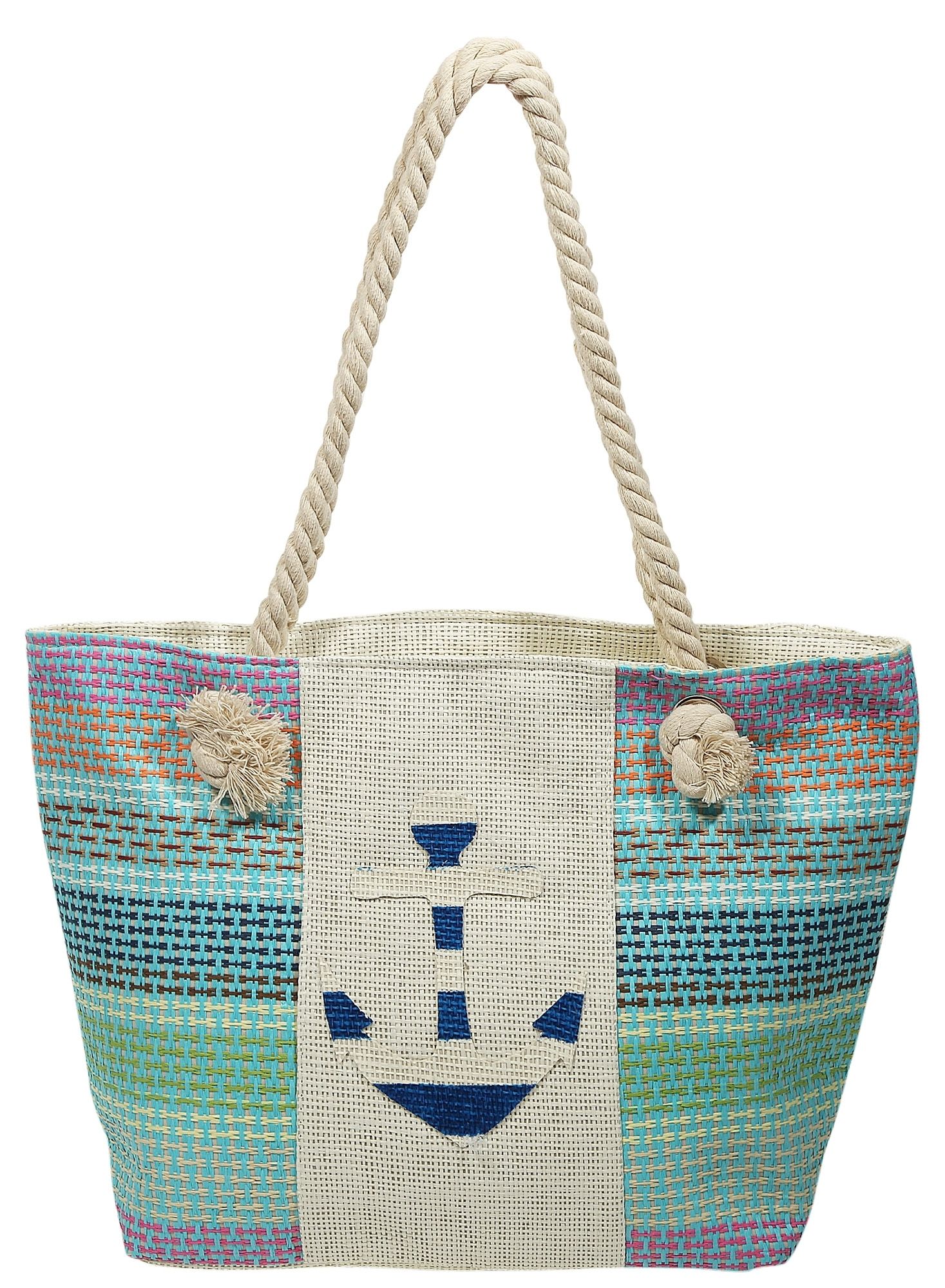 Strandtasche aus Bastfaser, maritim
