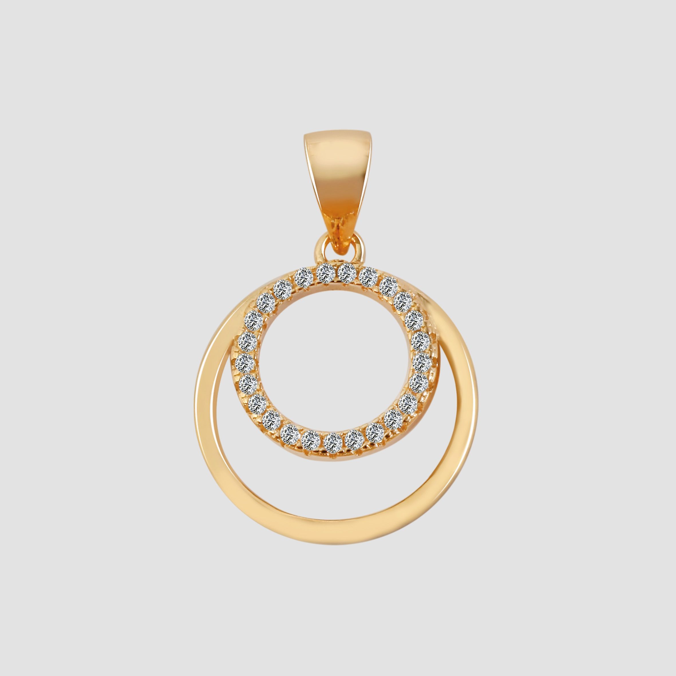 "Lilian" 935/- Echtsilber Anhänger, Ring, Zirkoniabesatz, Ø 15,5 mm, vergoldet