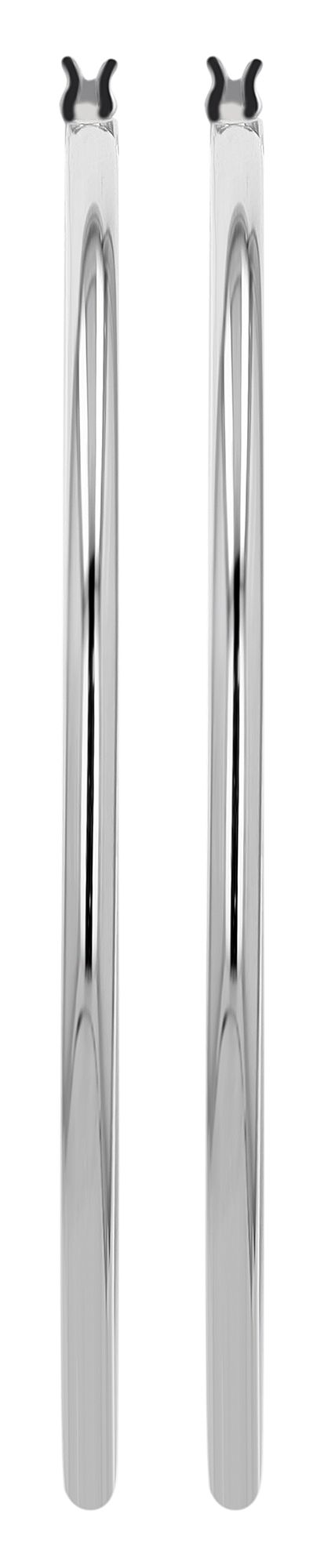 925/- Echt Silber Creolen "Ninfea", schlicht, rhodiniert, Ø 40 mm