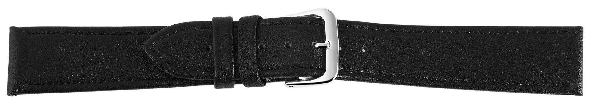 12er Set Echtleder-Uhrenarmband in schwarz, 18 mm