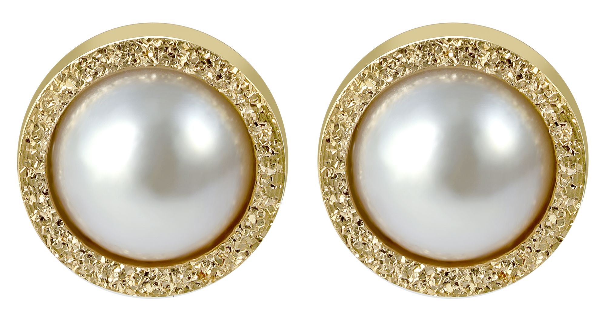 "Margitta" Edelstahl Ohrstecker (Ø 8 mm) mit Perle, goldfarben