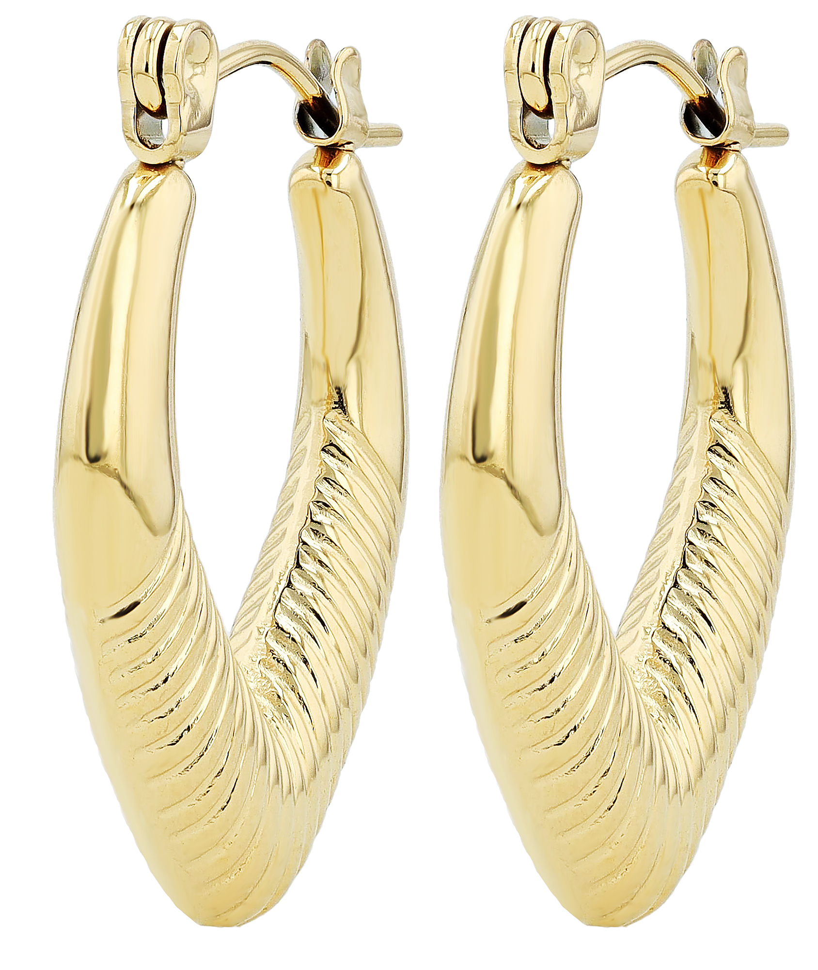 "Emmy" Edelstahl Creolen, Statement, goldfarben