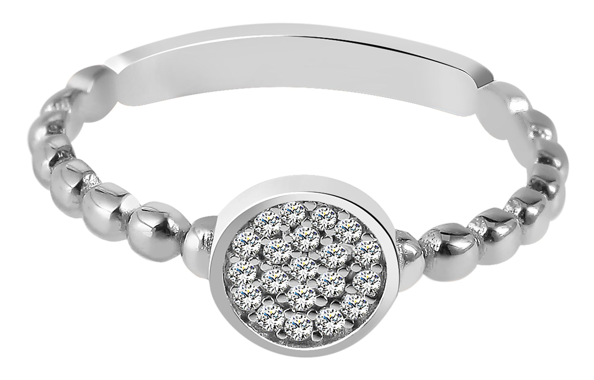 925/- Echt Silber Ring "Eivor" mit Zirkoniabesatz, 925/rhodiniert, Gr. 50