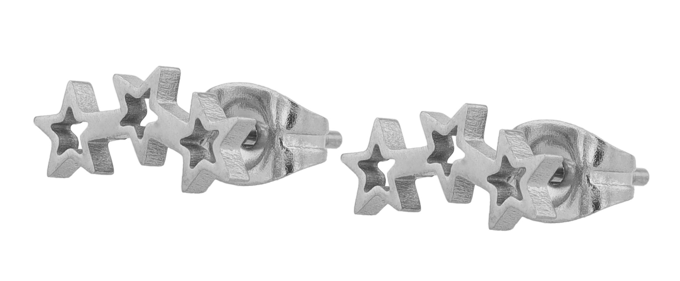 Akzent Ohrstecker "Xyris", Edelstahl, Sternenreihe, silberfarben