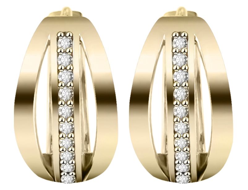 333/- Gold "Madeline"  Klapp-Creolen mit Zirkoniabesatz