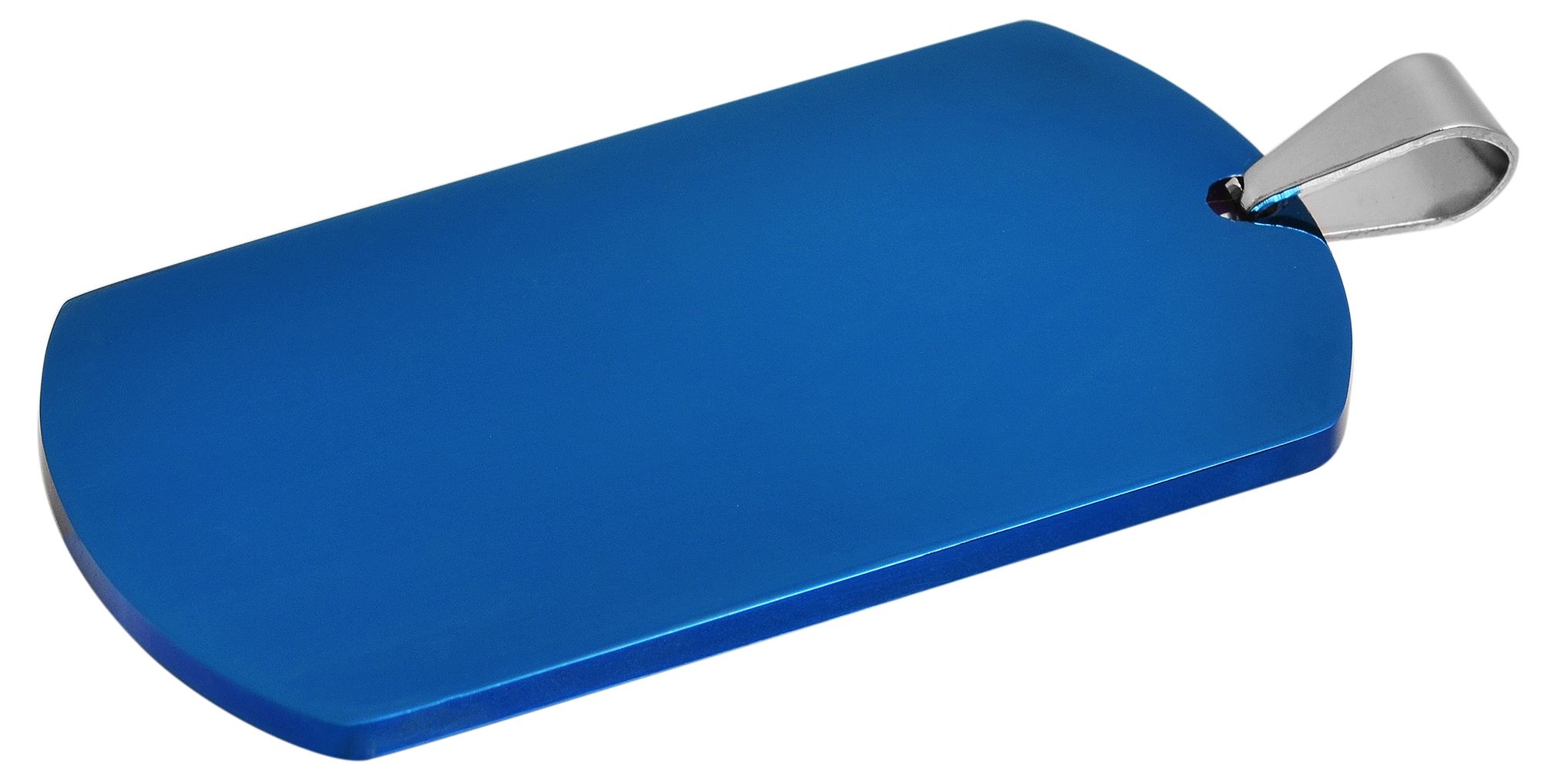 Akzent Edelstahl Gravuranhänger, IP plattiert, Blau