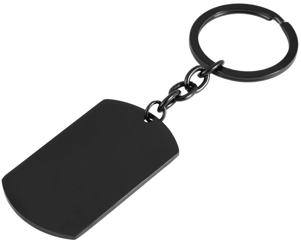 "Pelle" Edelstahl Dog Tag - Schlüsselanhänger für Gravuren, schwarz