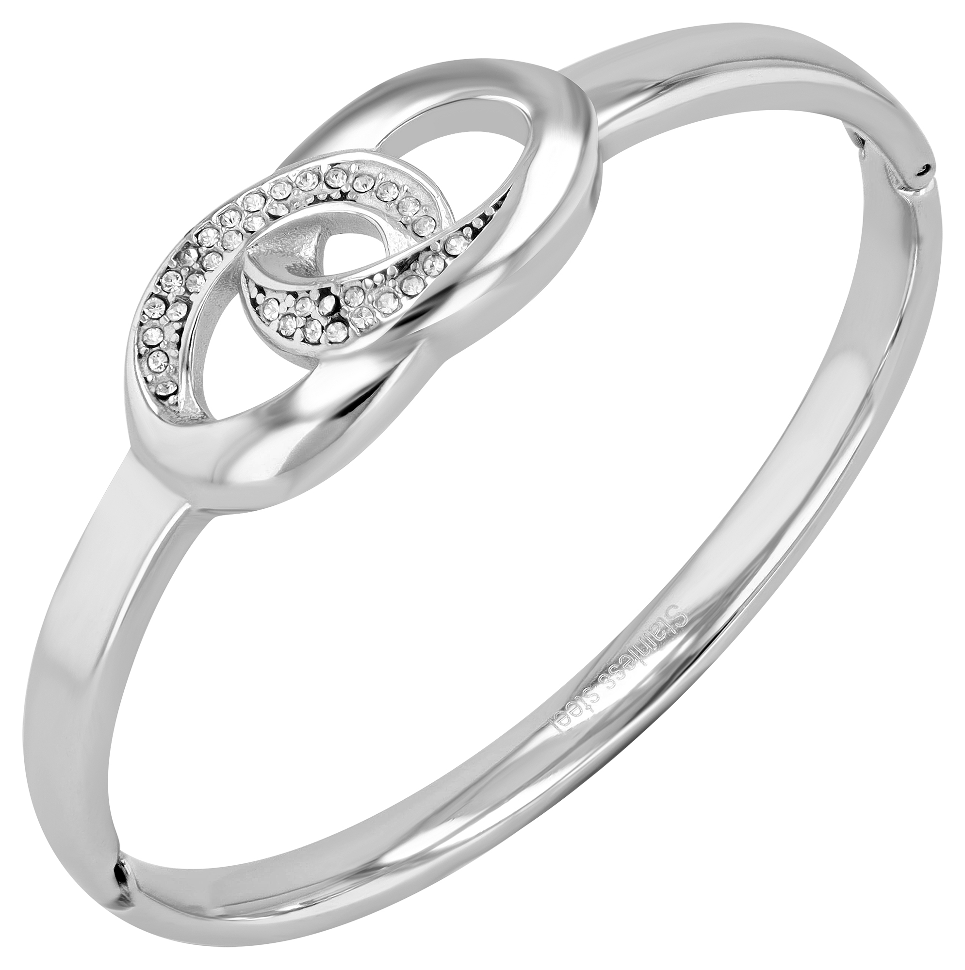 "Cindy" Edelstahl Spangenarmband/ Armreif, silberfarben
