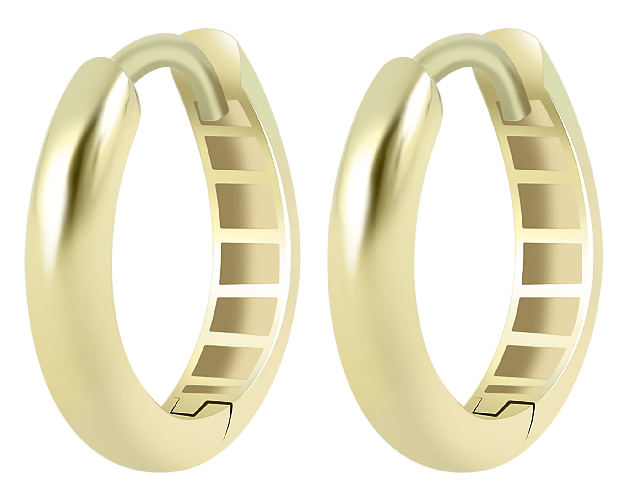 585/- Gold "Carin" Klapp-Creolen, Gelbgold, 14 Karat