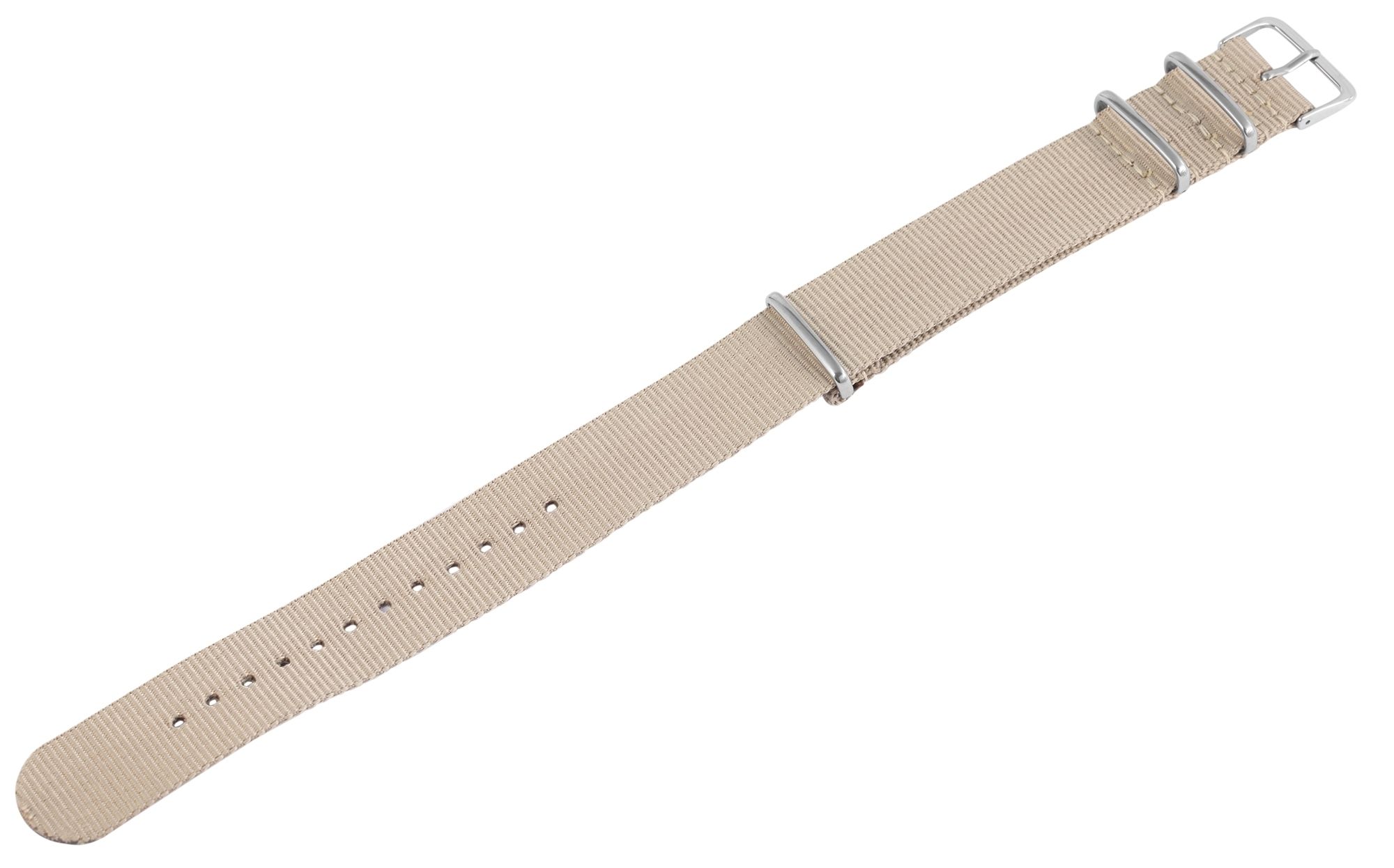 Nylon-Uhrenarmband, beige, Dornschließe, 22 mm