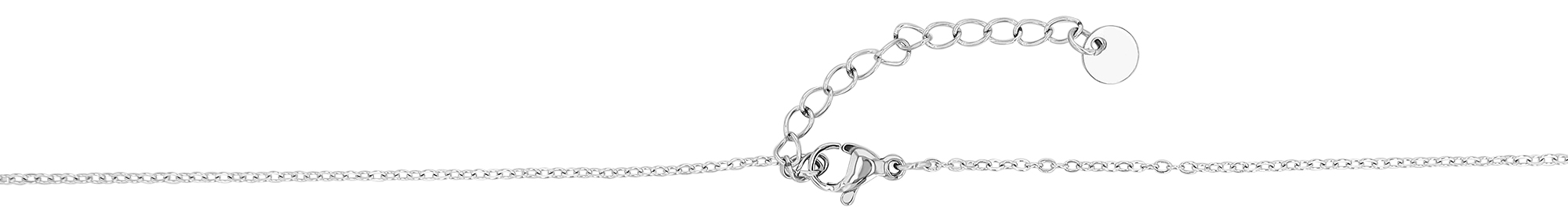 "Vittoria" Edelstahlkette mit variablen Anhänger, 47 - 51 cm + 5cm, silberfarben