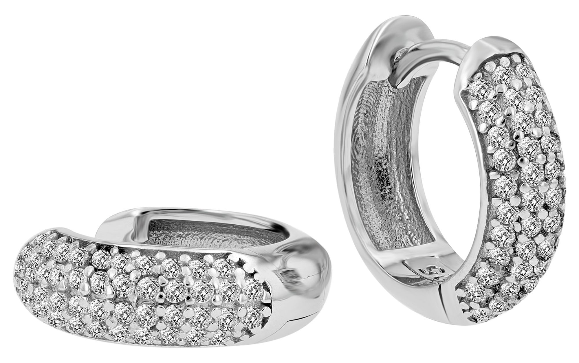 925/- Sterlingsilber Klapp-Creolen "Gladiola", rhodiniert