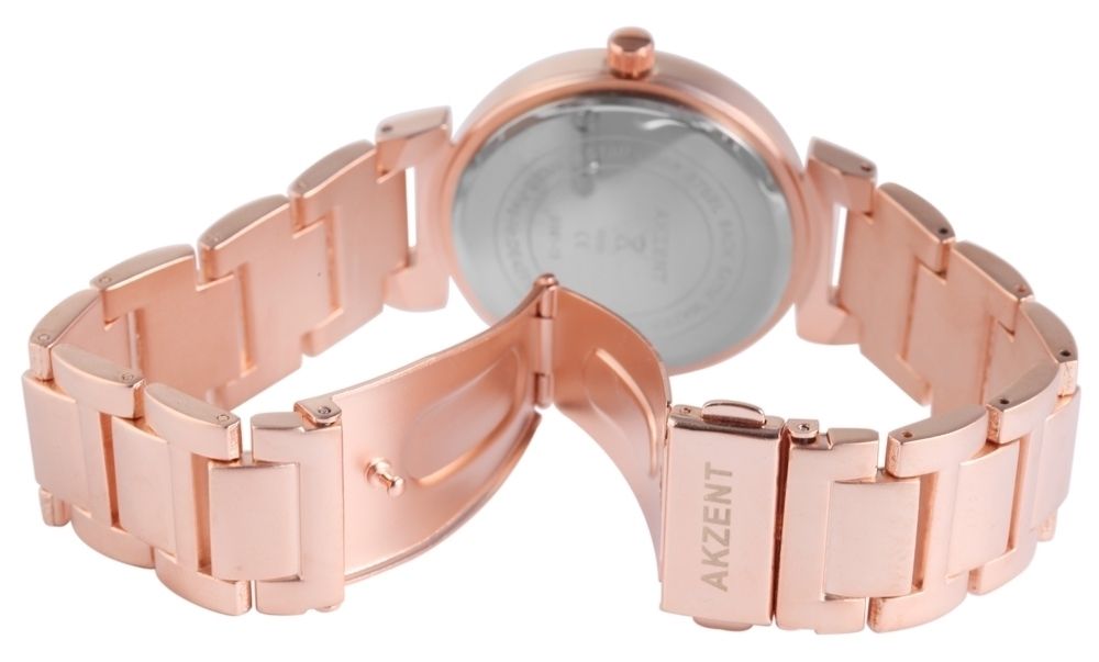 Akzent Damenuhr mit Metallarmband