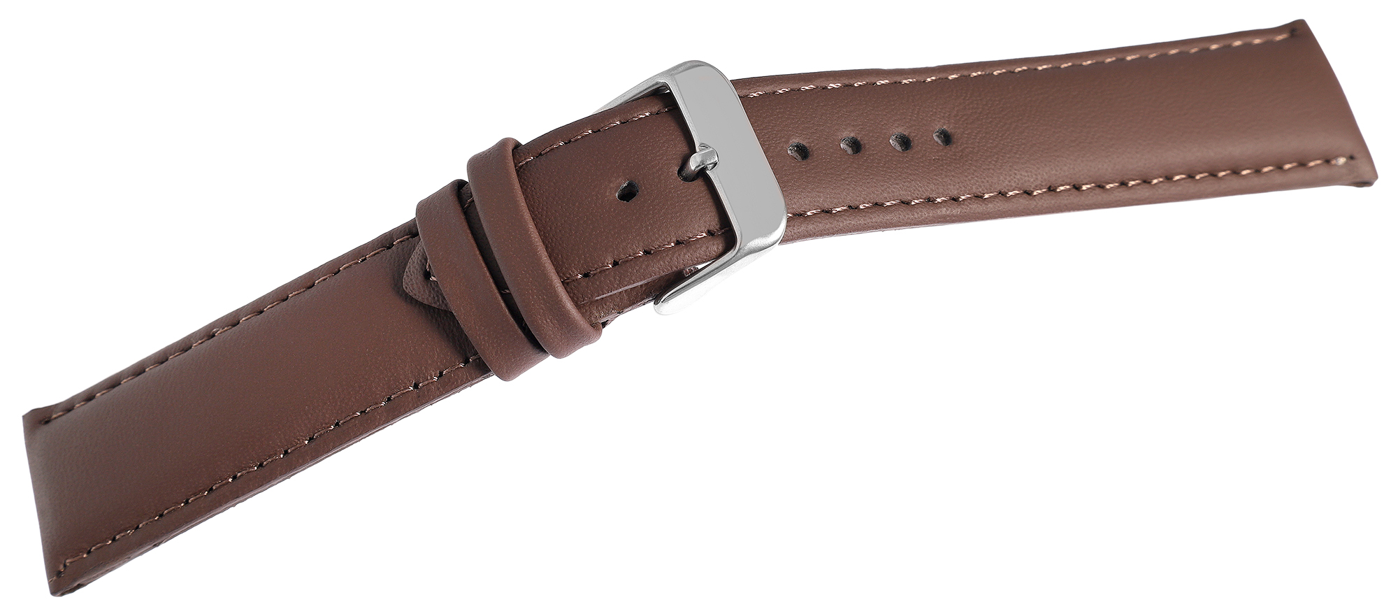 Echtleder Uhrenarmband, dunkelbraun, gepolstert, VE-6