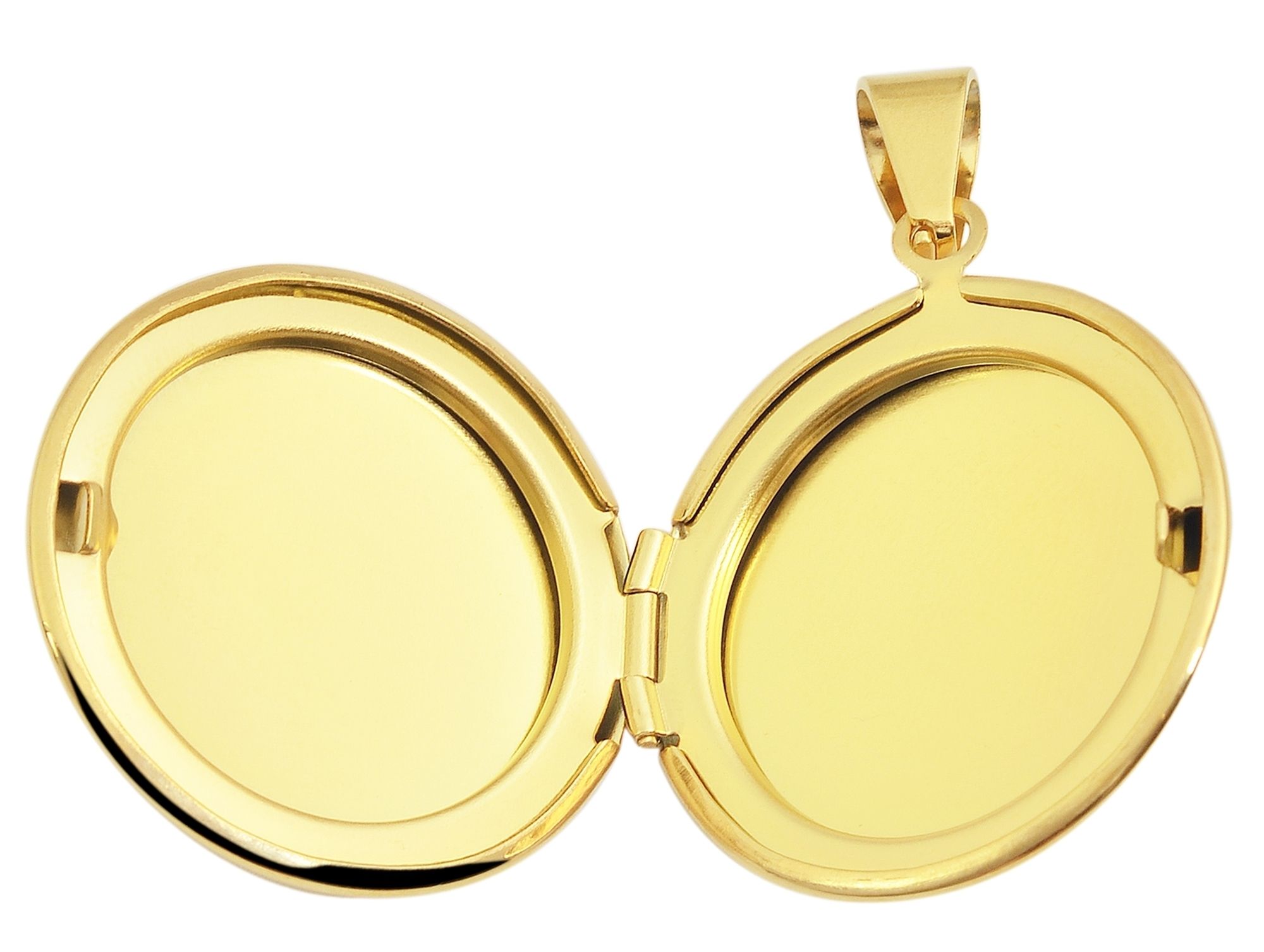"Mael" Medaillon Edelstahlanhänger, rund, goldfarben