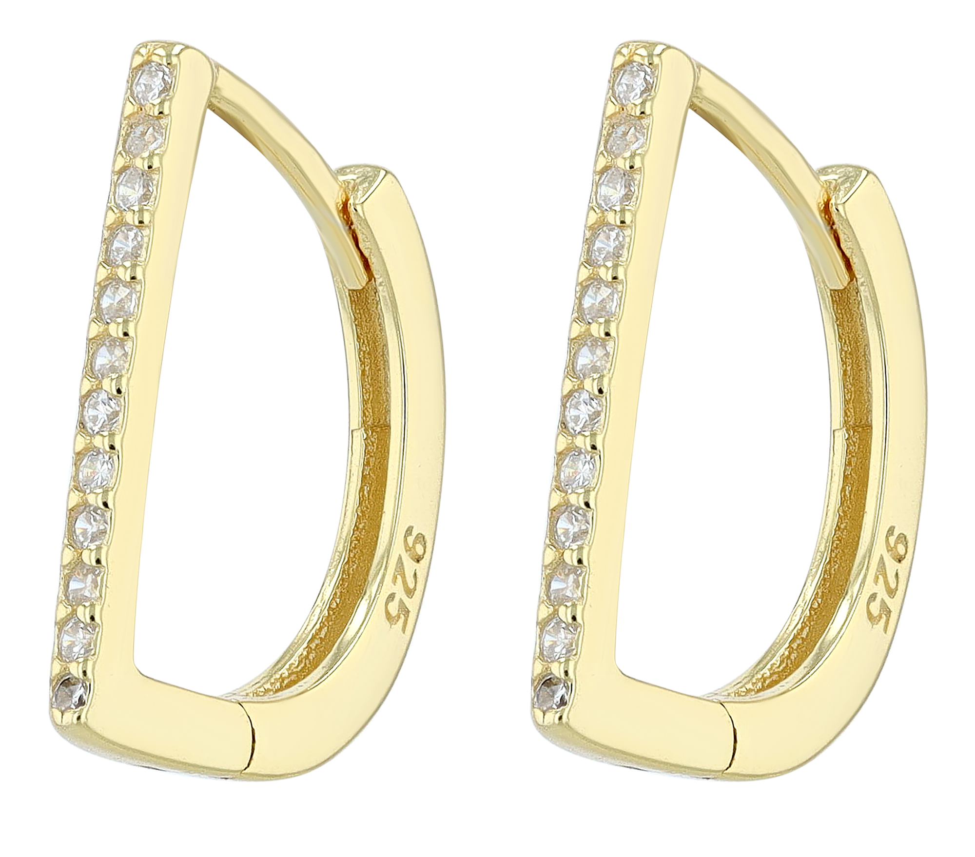 "Marielle" 925/- Echt Silber Creolen, Zirkonia, vergoldet
