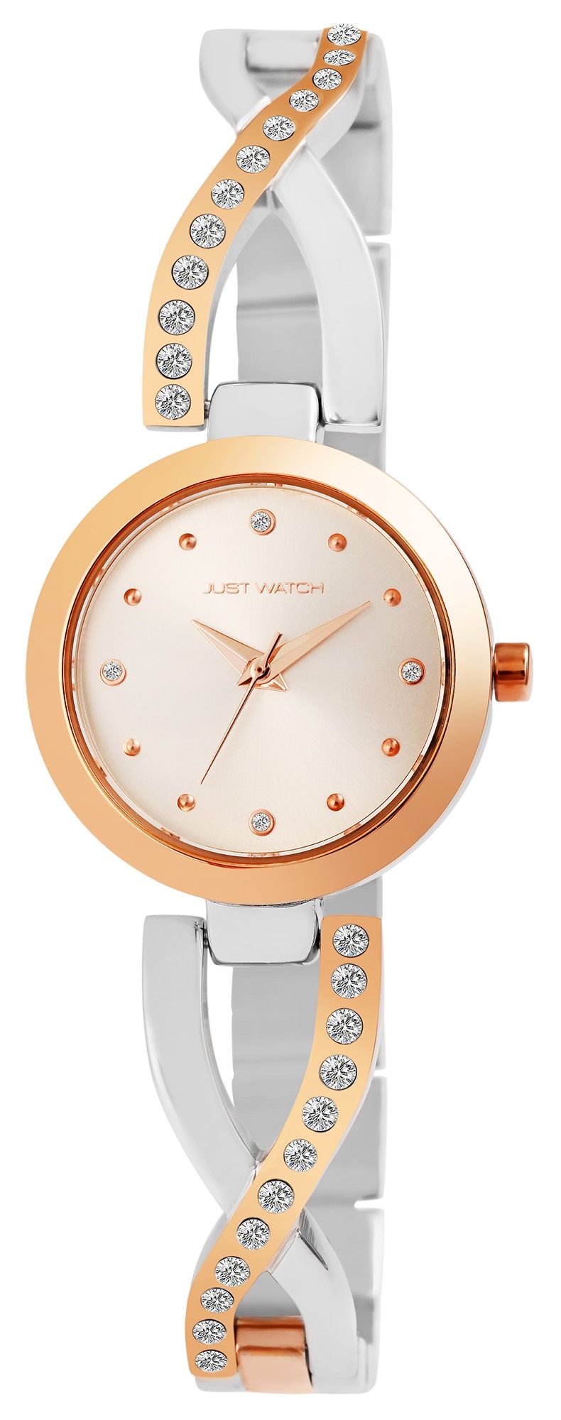 Just Watch Damenuhr "Relana" mit Edelstahlarmband, Ø 27 mm, bicolor (silber-/ roségoldfarben)