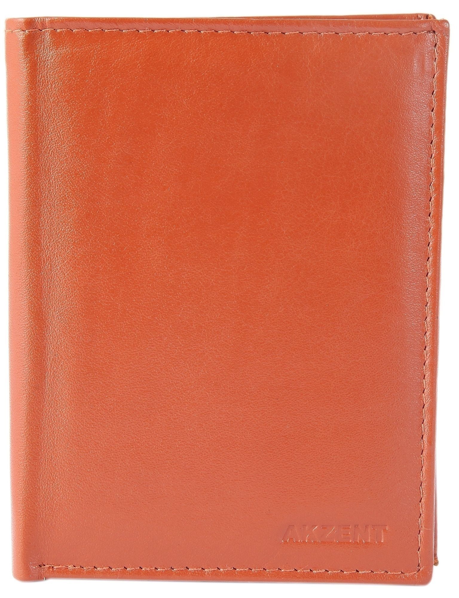 Akzent Herren Geldbörse aus Echtleder in cognac. Format 9 x 12 cm.