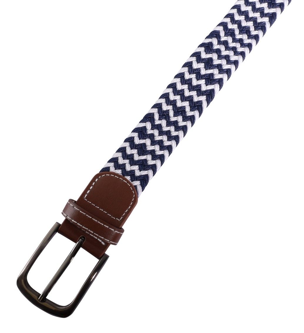 Flechtgürtel aus Textil (blau/ weiß), 100 cm (S)