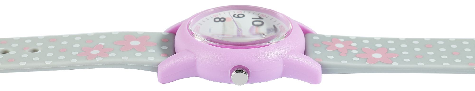Q&Q Kinderuhr mit Silikonarmband, "Blume/ Hase/ Punkte", 10 Bar