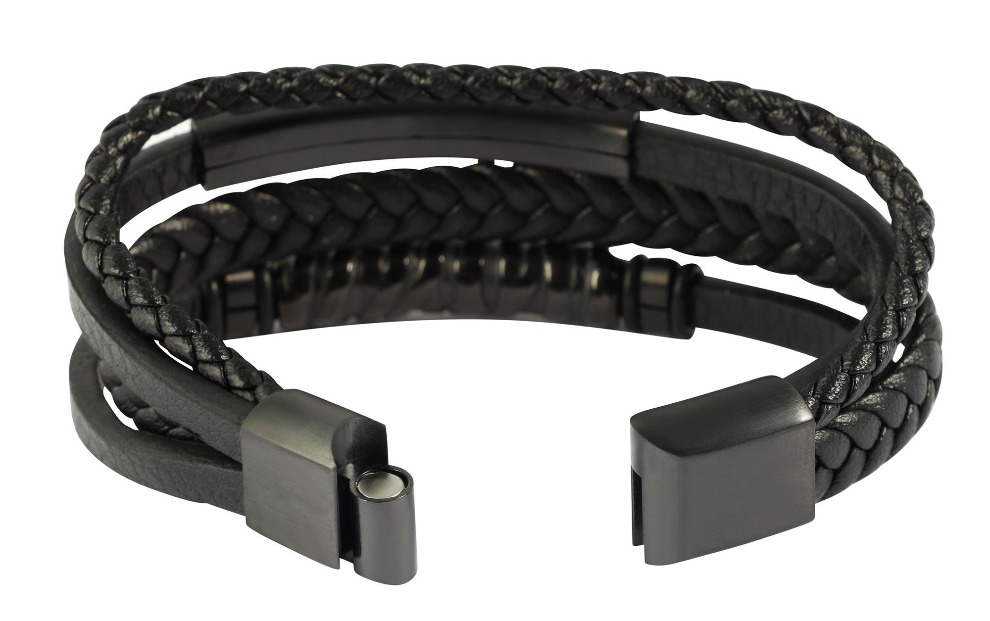"Nicol" 19 cm, Armband aus Lederimitat mit Gravurplatte, VE-4