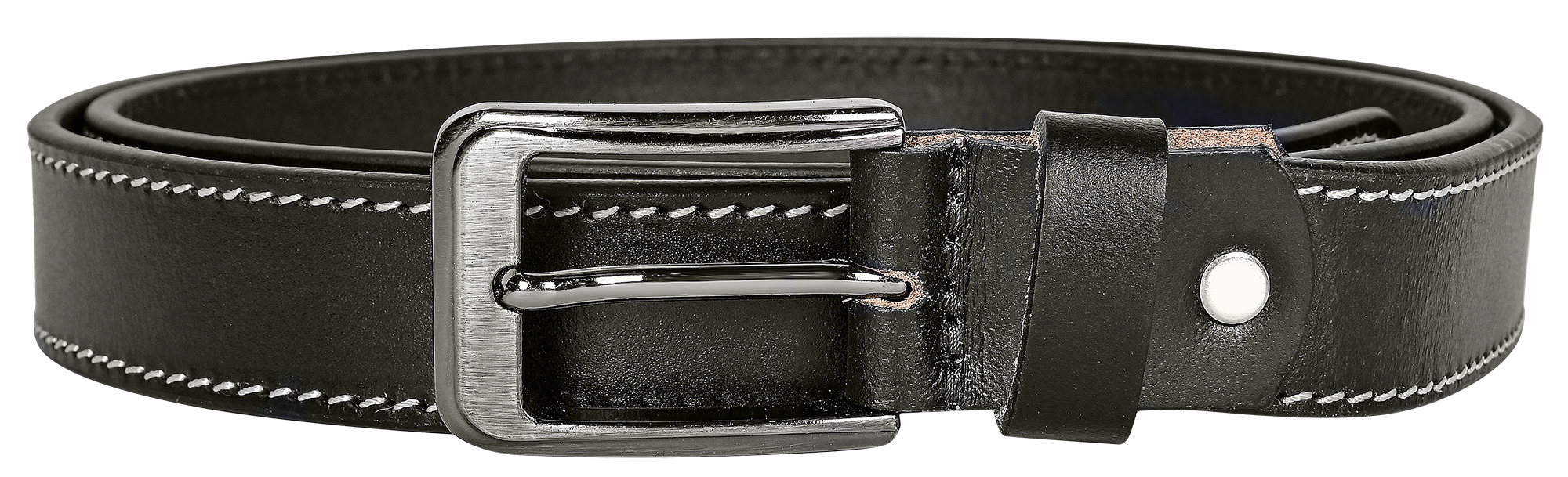 Leonardo Verrelli Echtleder Gürtel - Übergrößen 120 cm/ 30 mm, schwarz, kürzbar