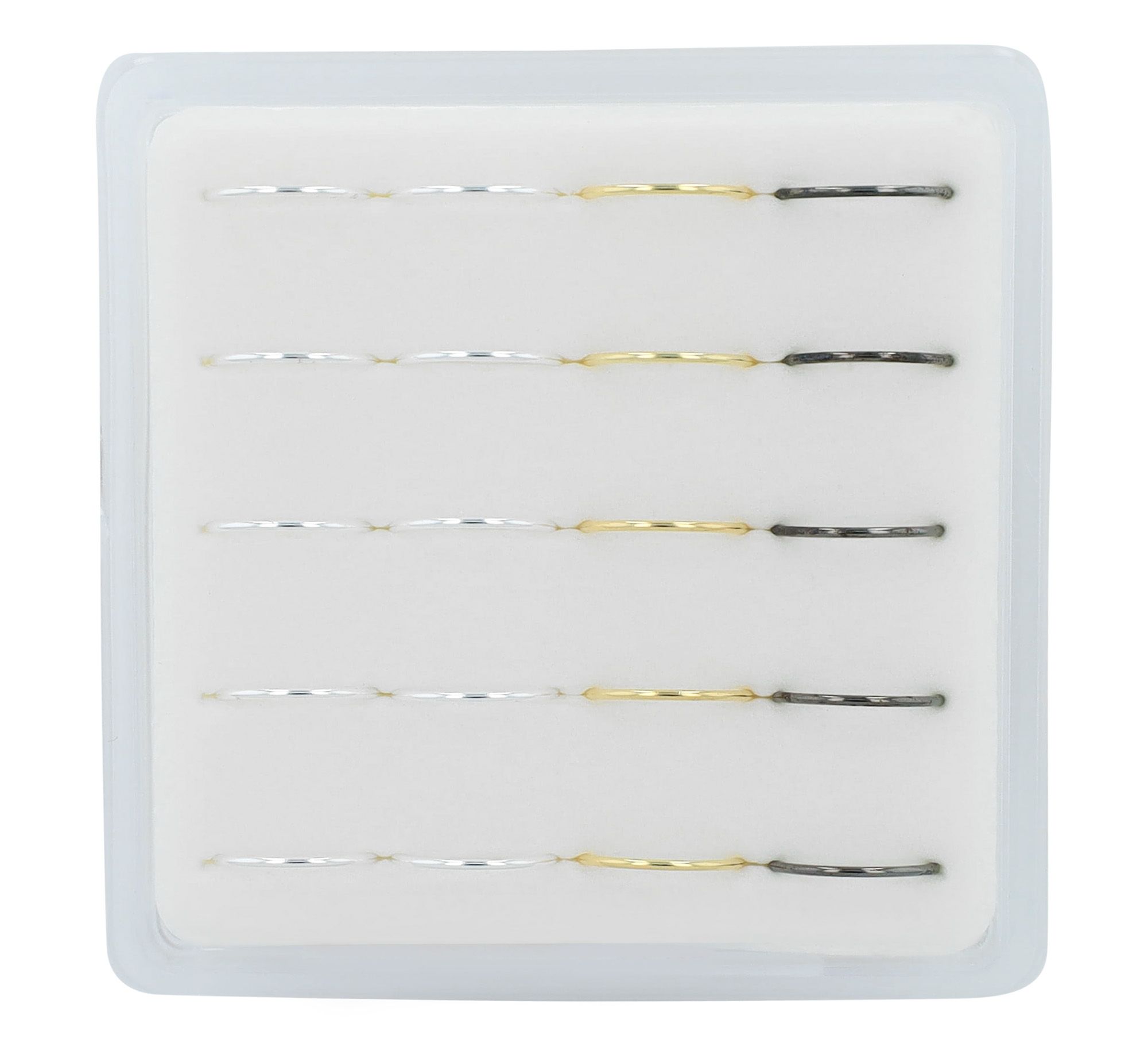 "Voncia" offener Nasenring/ Nasenpiercing , 925/- Echt Silber, rhodiniert, 3 Varianten, VE-20 Stück