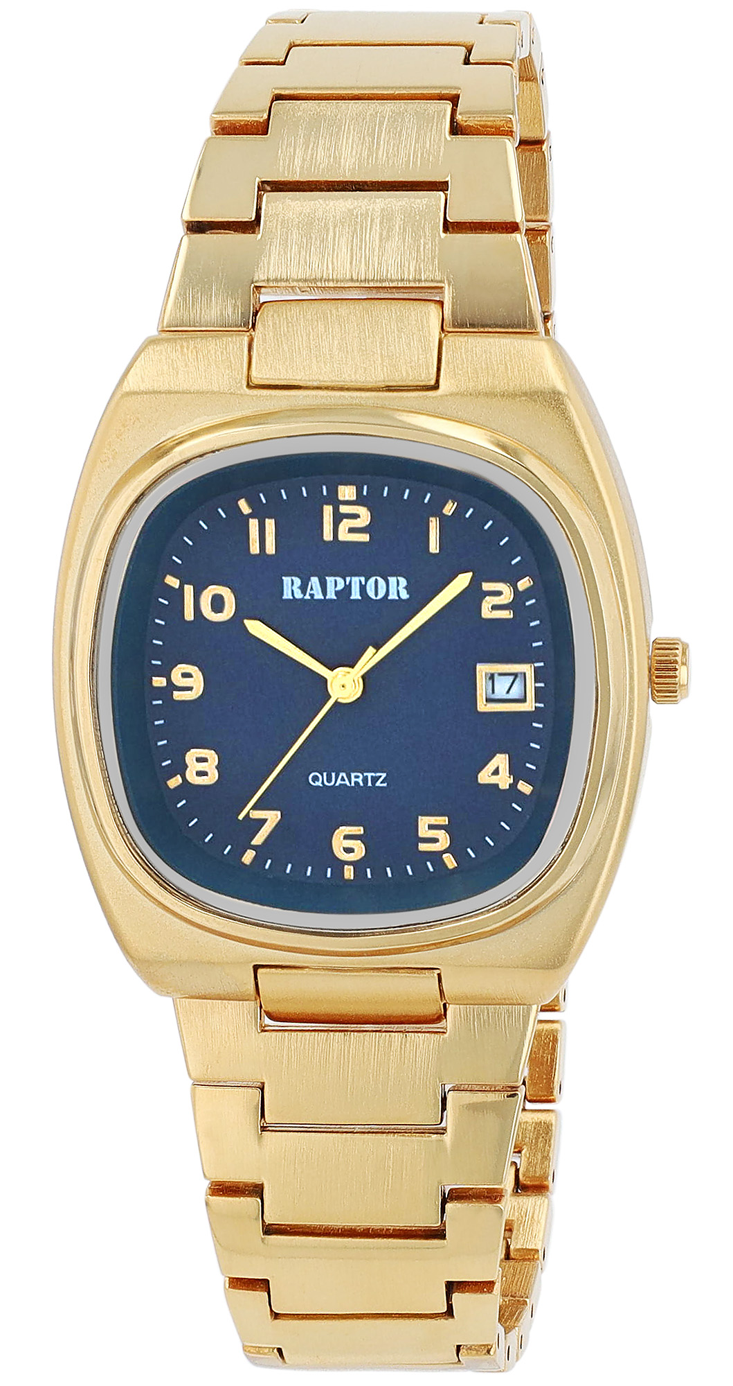 "Lina Mae" Raptor Damenuhr mit Edelstahlarmband, 3ATM, goldfarben/ Dunkelblau