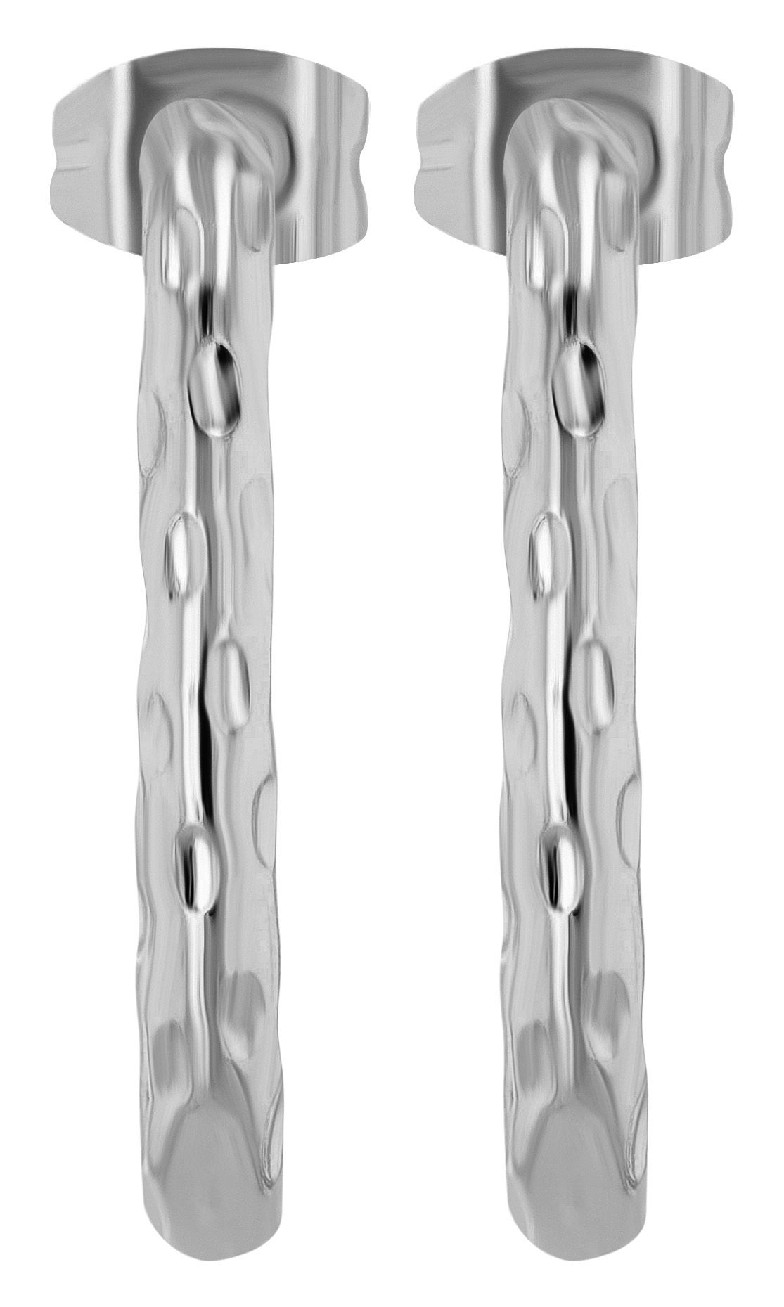 "Mino" Edelstahl Ohrstecker, halbrunde Creole, Edelstahl, silberfarben