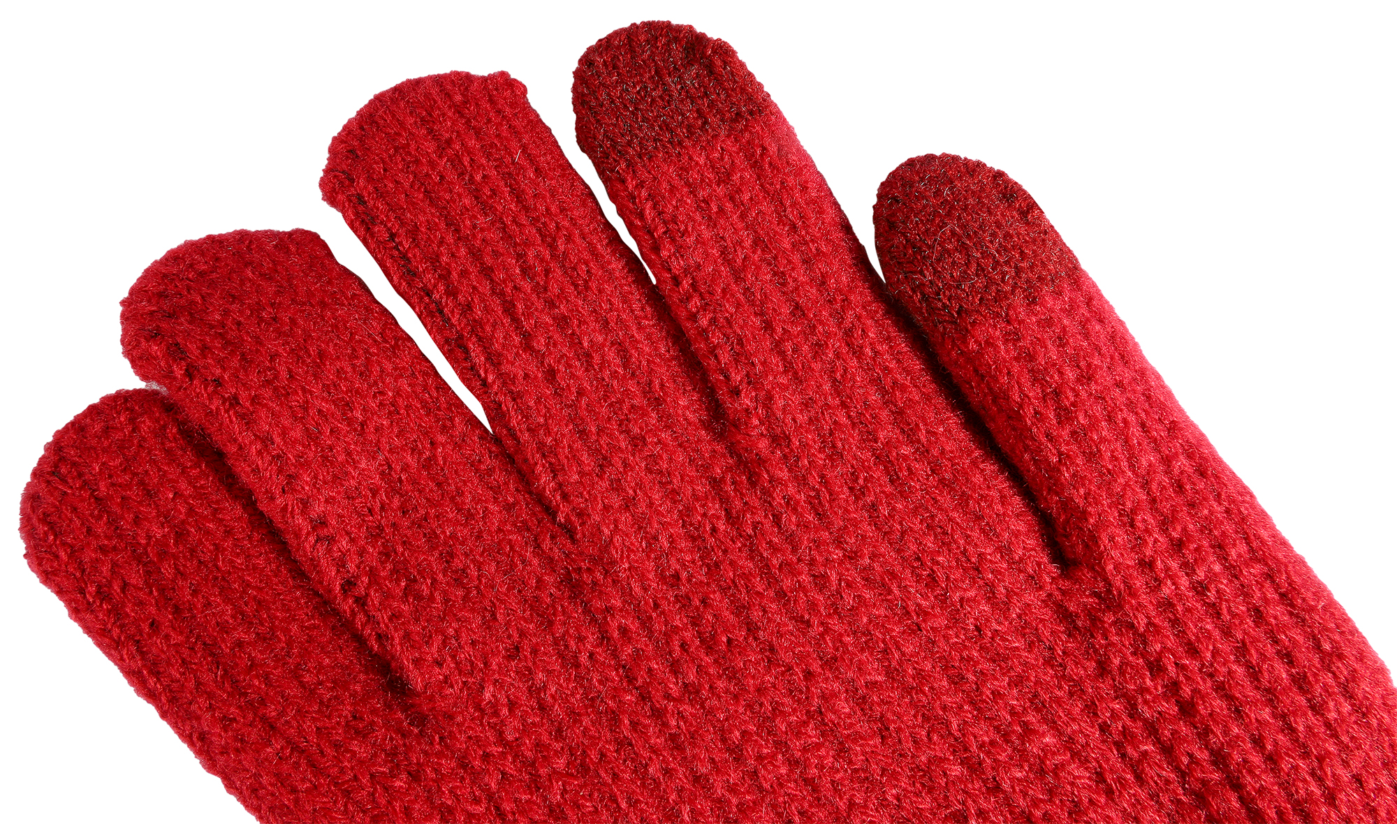 Damen-Handschuhe, Gr S, rot, Touch-Finger, 100% Polyester, VE-4