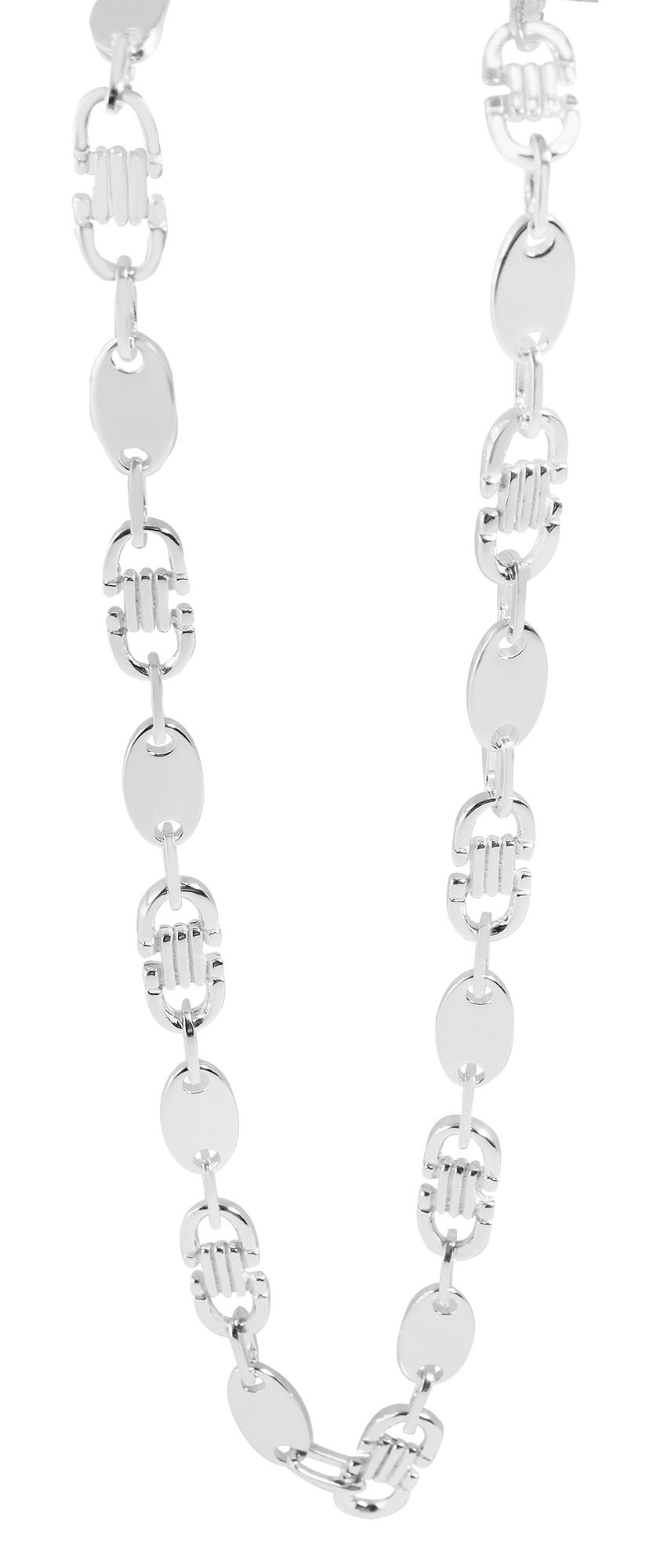 "Lore" 925/- Echt Silber Plattenkette, weiß, 70cm / 8 mm