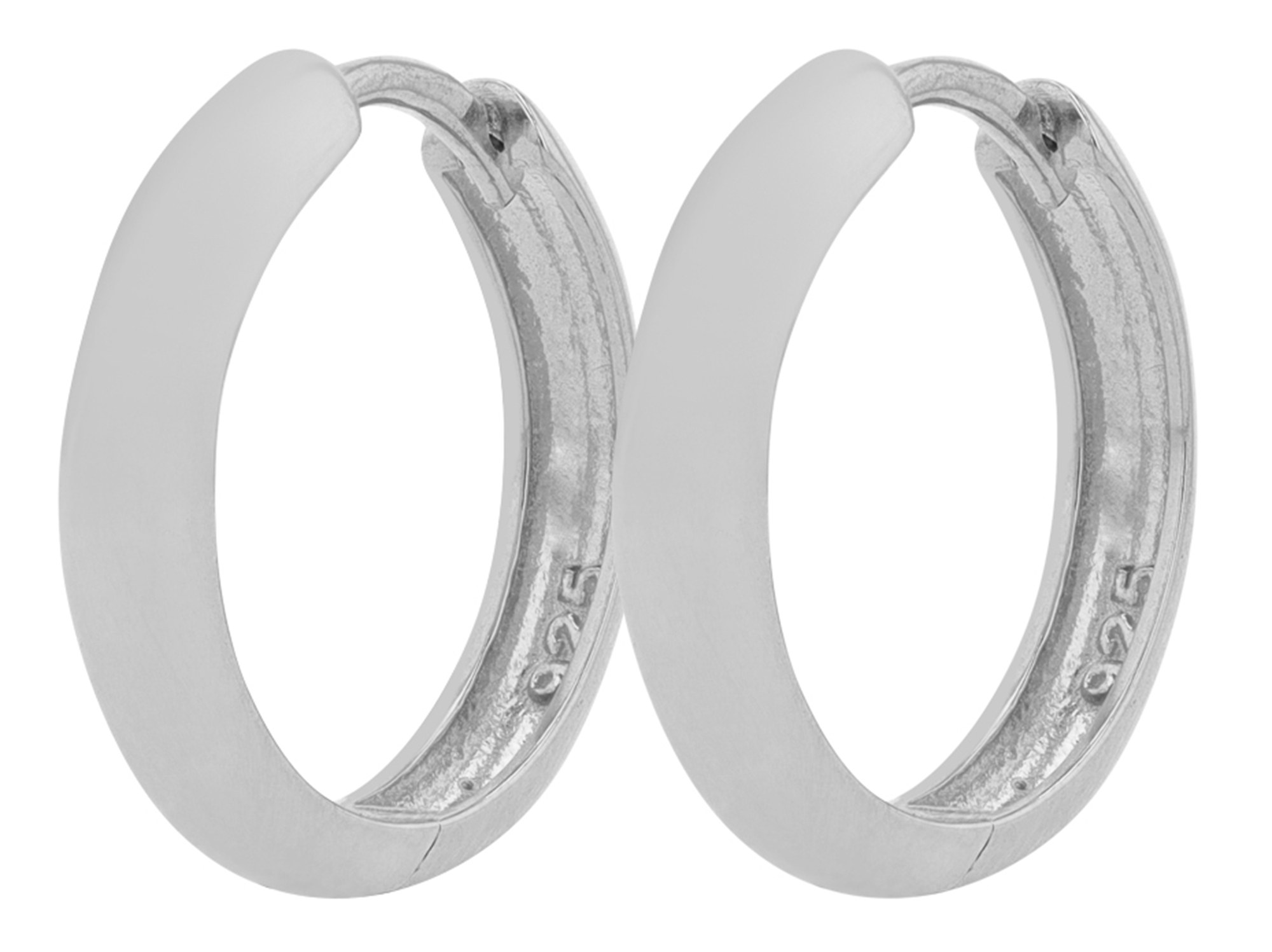 "Roya" 925/- Echt Silber Creolen/ Hoop, silberfarben rhodiniert