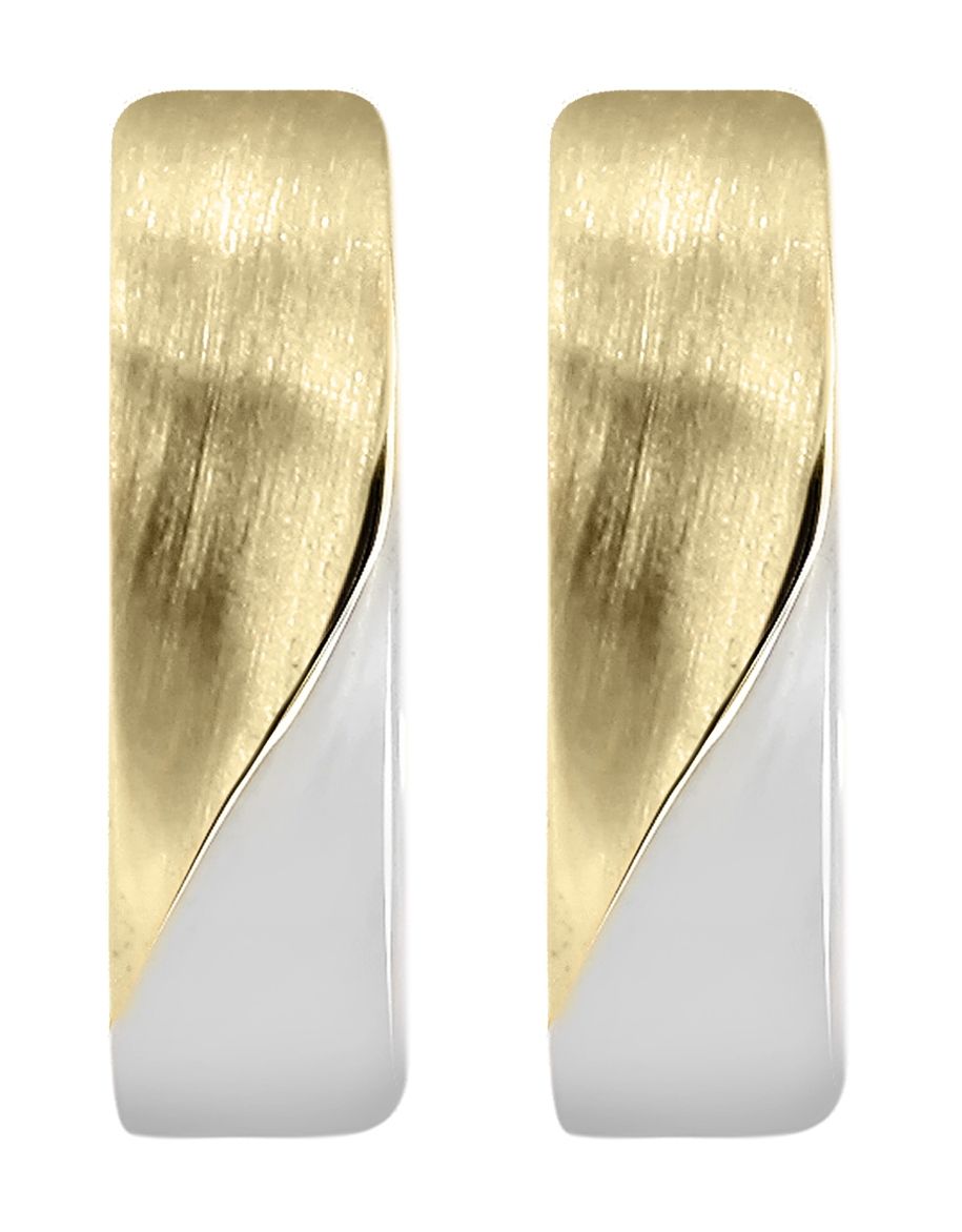 Gold Klapp-Creolen, 375er 9 Karat, bicolor