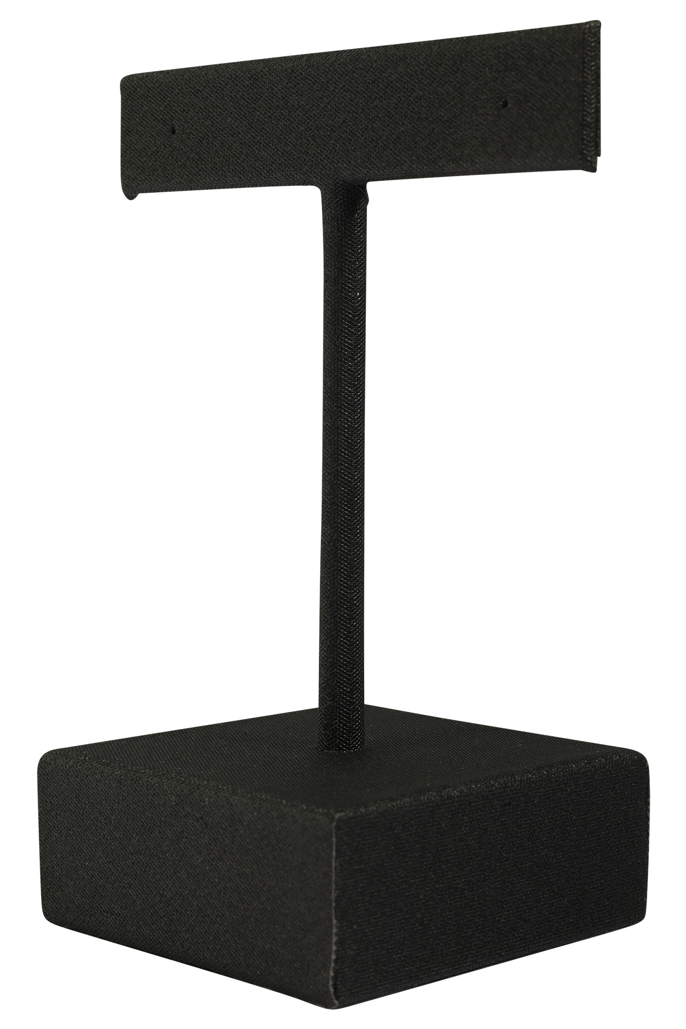 Aufsteller für Ohrringe/ Ohrhänger/ Creolen (Dekoserie Soft), PU-bezogen, 8 cm, schwarz