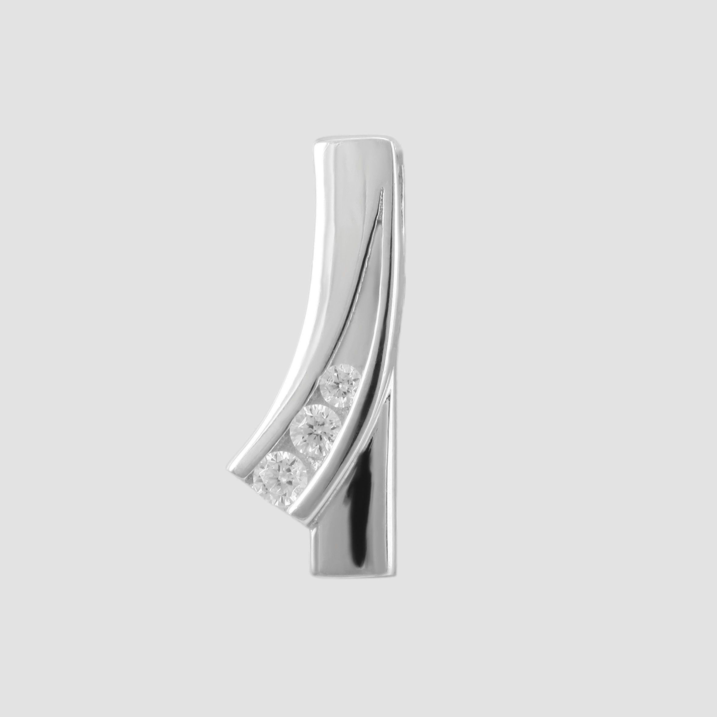 925/- Echt Silber Anhänger ohne Kette "Ronna", Zirkoniasteine in Kanalfassung, 925/rhodiniert