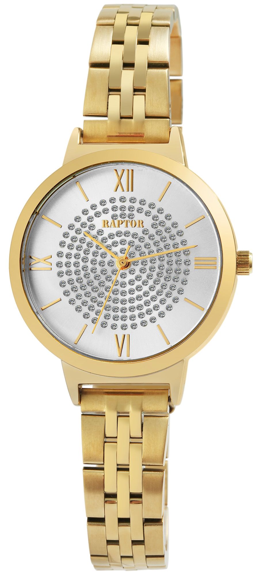 Raptor Damenuhr "Marienne" mit Edelstahlarmband, goldfarben